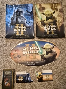 Star Wars Episode II Video Store Promo Toys"r"us Signs Window Clings Vhs Dvd 