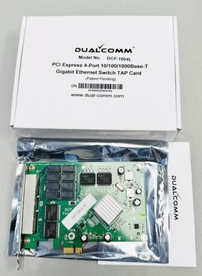 Dualcomm PCIe Express 4-Port 10/100/1000Base-T Gigabit Ethernet Switch TAP Card