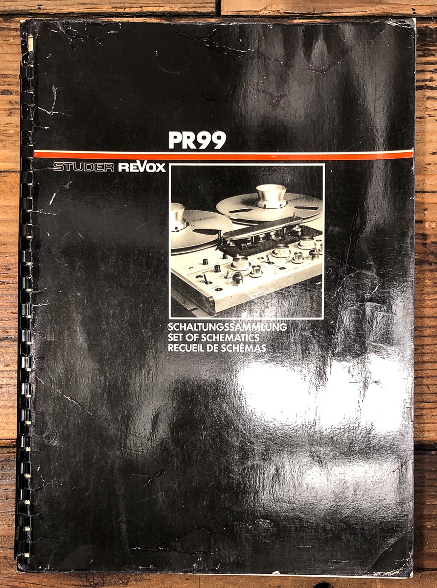 Studer Revox Model PR99 Reel to Reel Schematic Manual *Original*