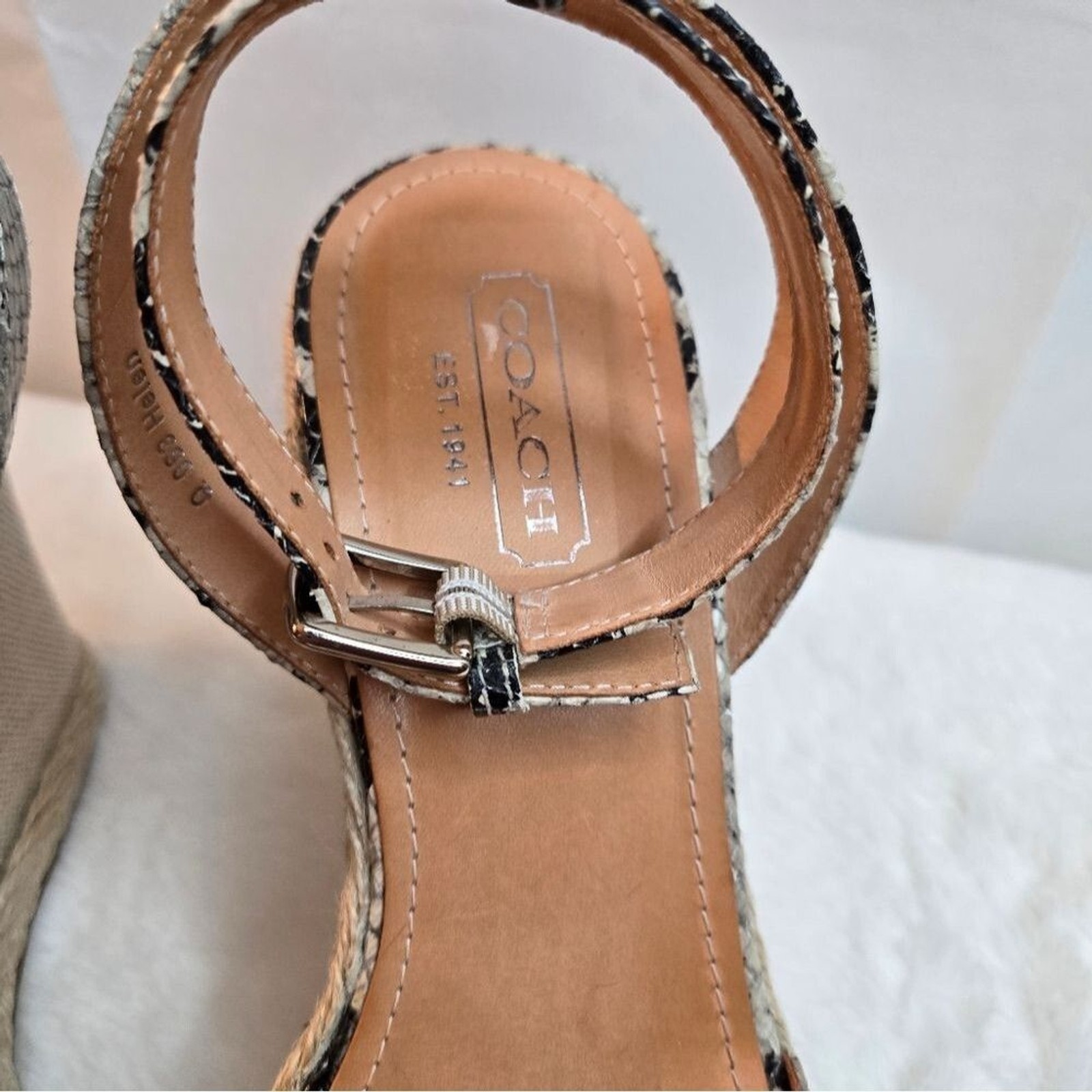 Coach "Helen" Printed Python Espadrilles Wedge Pr… - image 12