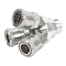 3 Way Quick Coupler Type Male Thread Air Compressor Fittings G1/2♫
