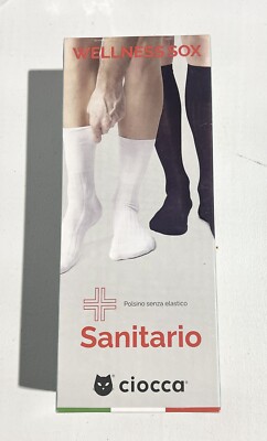 Ciocca diabetic Socks Classic rib Lisle Cotton Men's - 5 Pairs - Made in Italy
