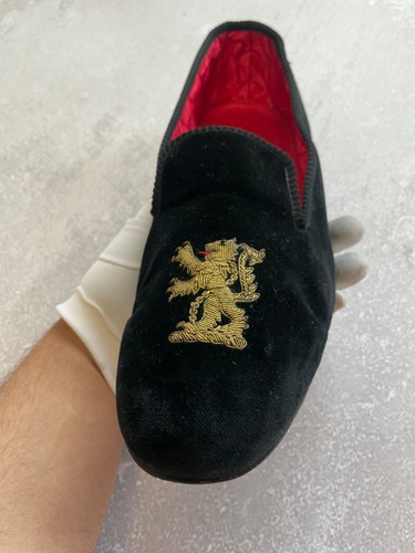 Sulka Vintage Hand Made England Velvet Royal Dress Up Shoes Men's US 9(RARE) - Picture 18 of 21