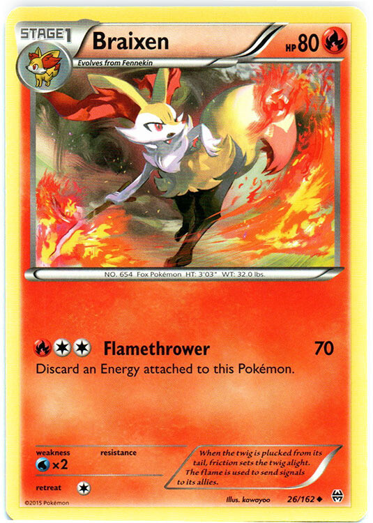 Pokemon - Braixen - 26/162 - Uncommon - XY - BREAKthrough - NM
