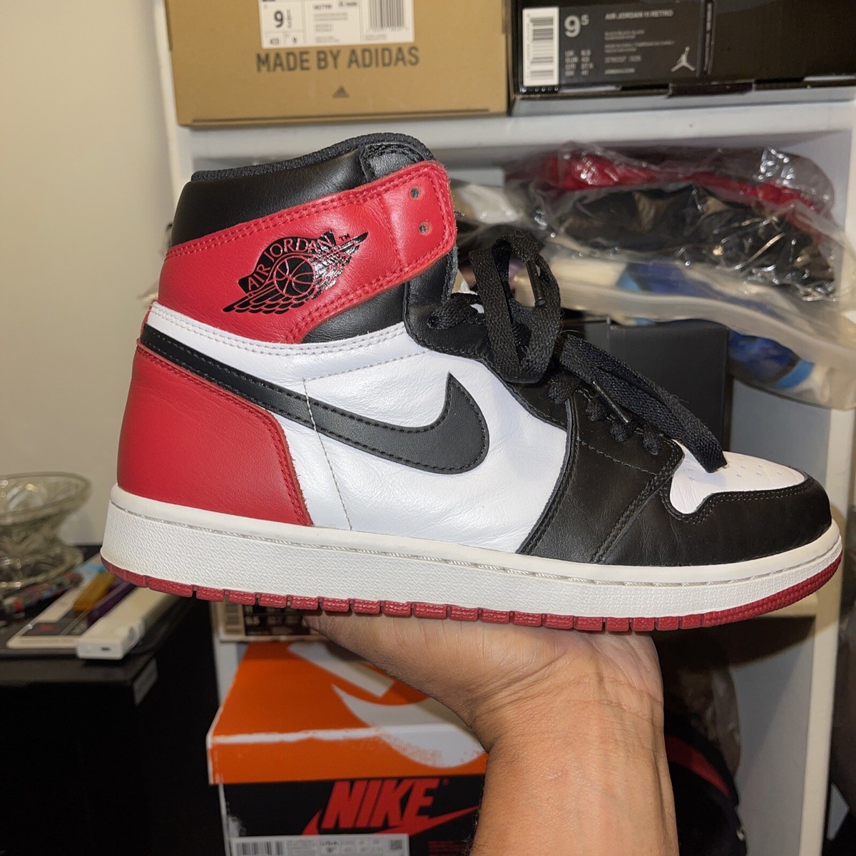 Jordan 1 Retro High OG Black Toe 2016 Good OG Box And Laces Jordan 1 Retro High OG Black Toe 2016 Good OG Box And Laces