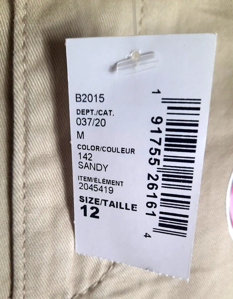 Pantalones Uniforme Escolar Lugar Infantil Talla 12 Tostado Tela Elástica NUEVO Con Etiqueta Foto 4 de 4