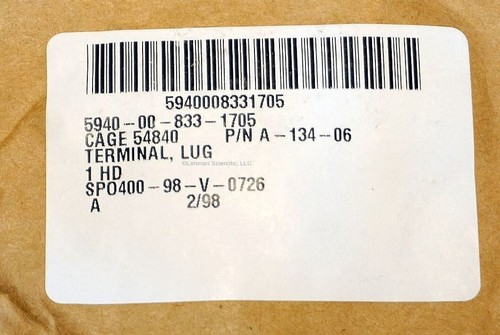 5940-00-833-1705 Terminal, Lug, Uninsulated, AWG 22-18, Gov. Surplus, excellent - Picture 3 of 4