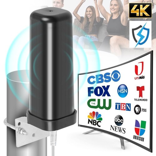 6000 Miles HDTV VHF 1080P Outdoor HD 4K Digital TV Antenna 360° Signal Amplified - Picture 2 of 18