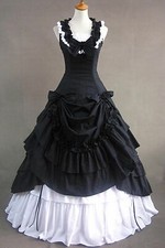 Black Sleeveless Cotton Bow Lolita Christmas Party Fancy Dress Cosplay Costume