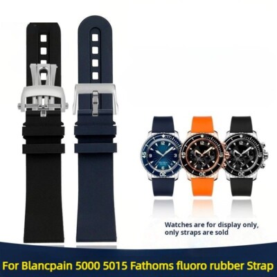 Silikon Uhrenarmband passend für Blancpain 5000 5015 5066 5200 Fathoms Uhrena...