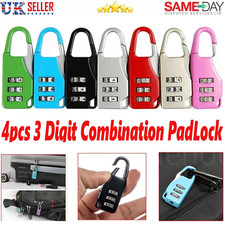 4 pcs 3 Digit Combination Number Locks Padlock Locker Lock Home Luggage Travel