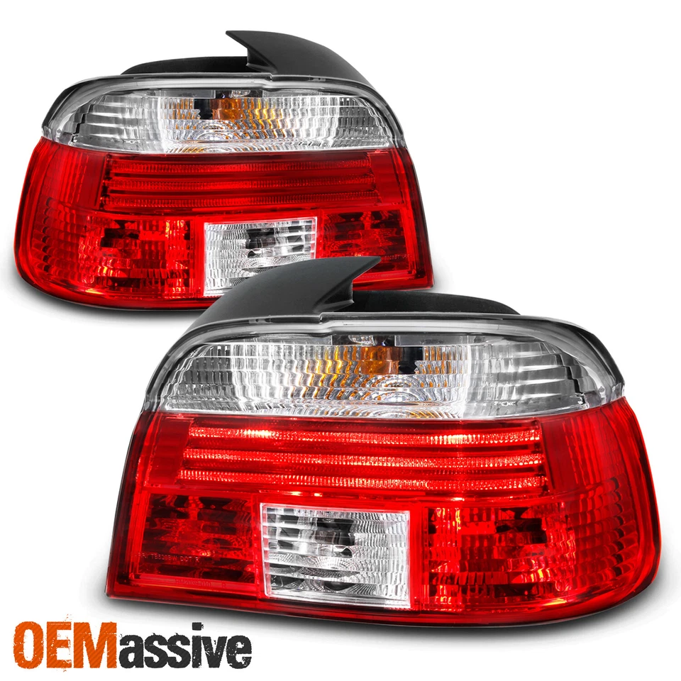 Juego de pares de luces traseras transparentes rojas para BMW E39 serie 5 sedán 97-00 Foto 2 de 4