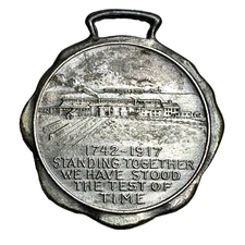 1917 Taylor Wharton Iron Steel Tisco Manganese Steel Anniversary 1.5" Watch Fob
