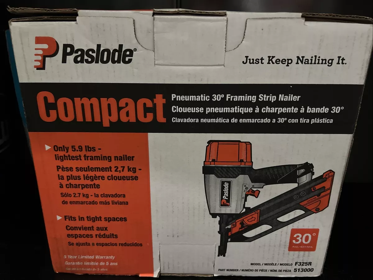 Paslode Pneumatic 3 1 4 in. 30 Degree Compact Framing Nailer 513000 F325R