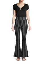No Boundaries NEW  Junior stretch knit Flare Pant size S black/white dot/stripe