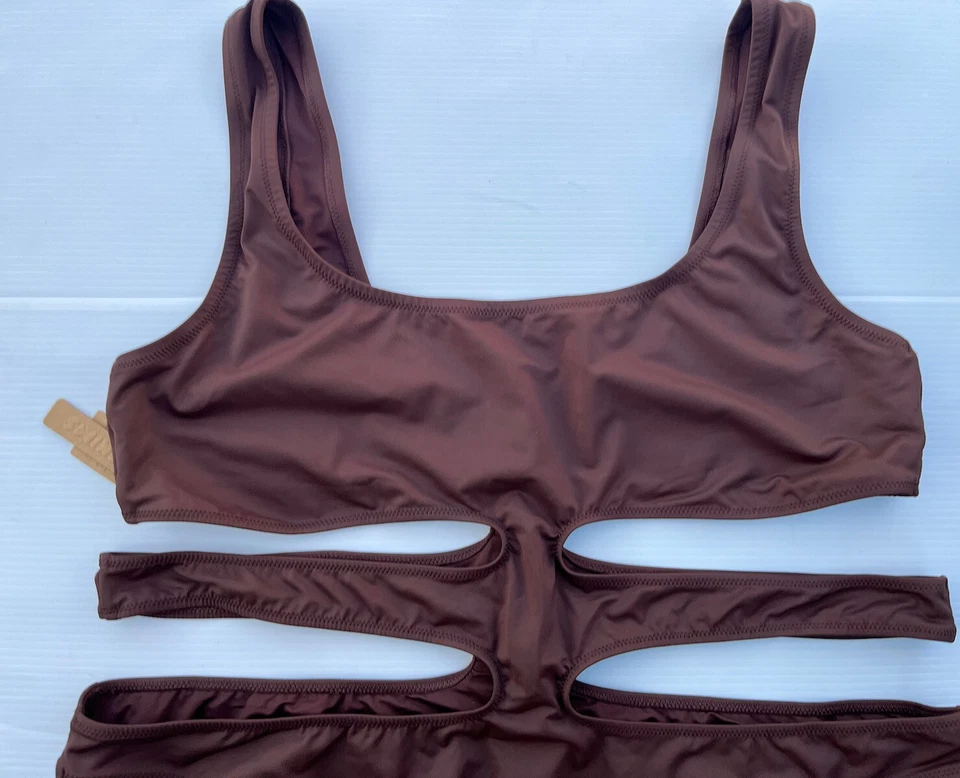 NUEVO CON ETIQUETAS SKIMS Plus Kim K Cocoa Monokini Traje de Baño 3X SW-MKN-0013 Foto 3 de 4
