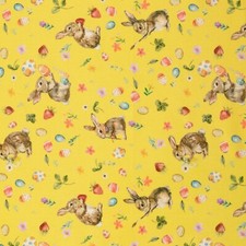 Ostern gelb Osterstoff Osterhasen Baumwollstoff