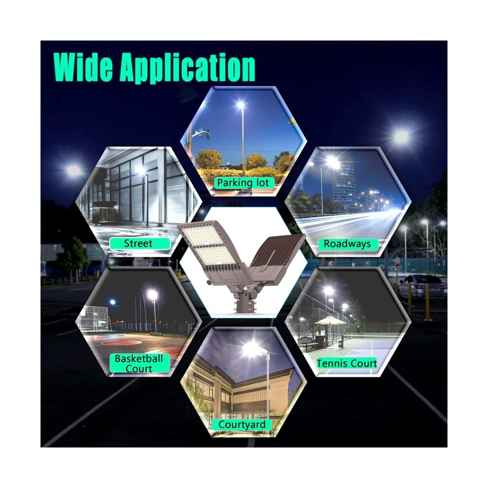 400W LED Parking Lot Light Dusk to Dawn Outdoor Lighting Pole Mount