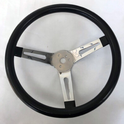 Grant Black Custom Steering Wheel – 13.5”, Chrome, Fits GTO Firebird Grand Prix LeMans Bonneville