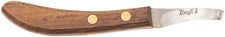 Farriers - Horseshoers Hardwood Left Handed Hoof Knife
