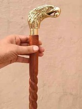 New Desginer Eagle Head Handle Victorian Sprial Wooden Walking Stick Cane Gift