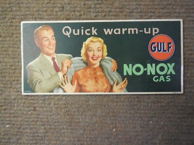 Vintage Gulf NO-NOX Gas Quick Warm Up Advertising Blotter