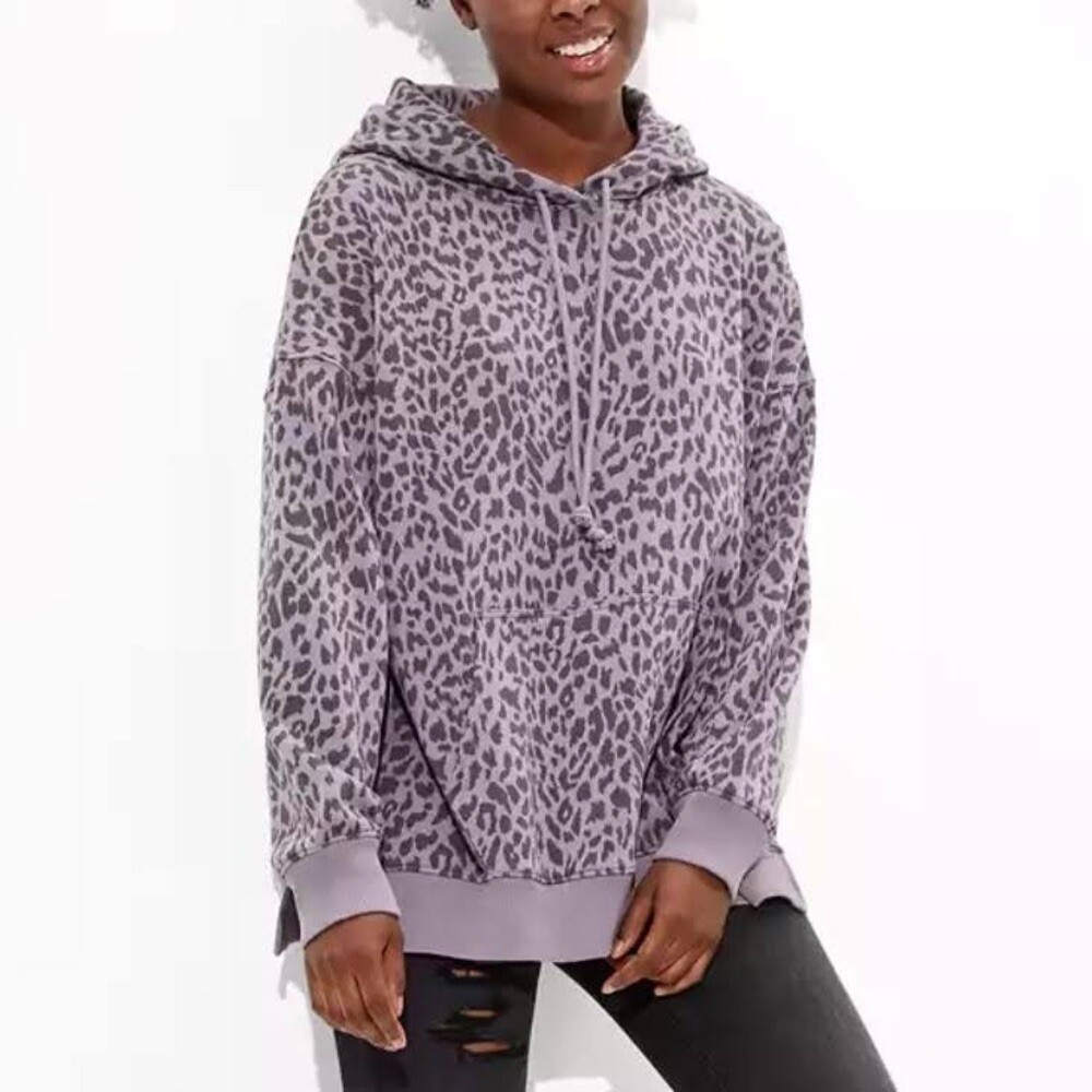 Purple Leopard Hoodie Size 