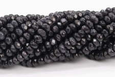 4x2MM Natural Black Jade Beads Grade AAA Faceted Rondelle Gemstone Loose Beads