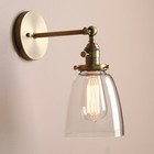 Industrial Sconce Antique Oval Dome Clear Glass Shade Wall Light Lamp Fixture