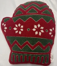 Isaac Mizrahi New York Mitten Holiday Throw Pillow Made In India 2024 14” EUC