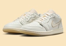 Nike Women's Air Jordan 1 Low SE Shoes Sail Pale Ivory Team Gold HV5157-100 NEW