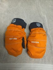 Hestra Orange  Black - Snow ski Mittens Size 5 Kids