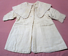 Vintage Baby Coat Soft Yellow with Floral Embroidery on Capelet Collar
