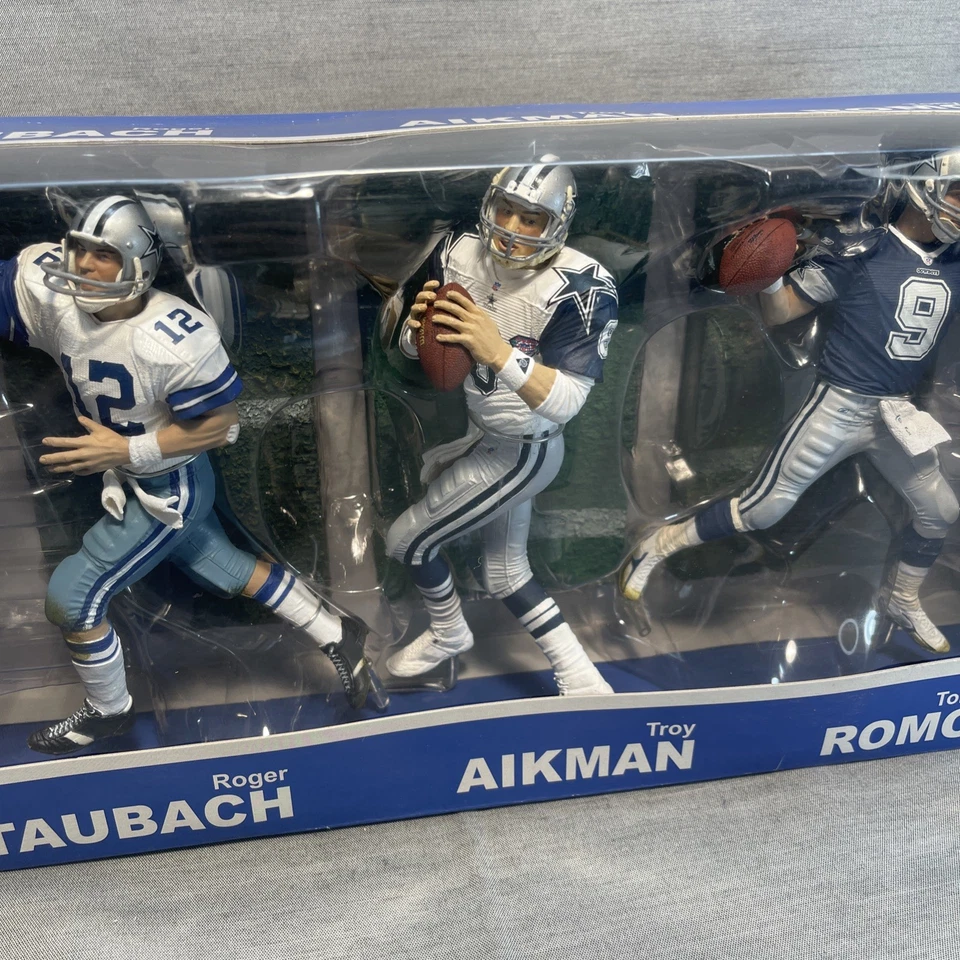 McFarlane 🏈 NFL Dallas Cowboys QB paquete de 3 Staubach, Aikman, Romo (2007) Foto 3 de 4