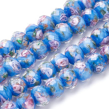 45pcs 12mm Gold Sand Lampwork Beads Glass Handmade Round Loose Beads with Hole f
