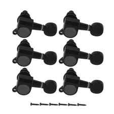 6PCS Right- Handed Guitar Tuning Pegs Machine Head Tuners Black Small Button