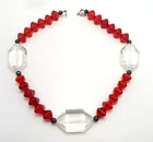 Vtg. Lucite and Glass Costume Jewelry Art Deco Necklace  - 04