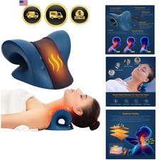 Neck Stretcher for Neck Pain Relief, Heated Cervical Traction Device Pillow w...