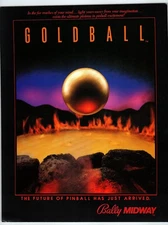 1983 Goldball Bally Midway Pinball Flyer Vintage Arcade Game Ephemera