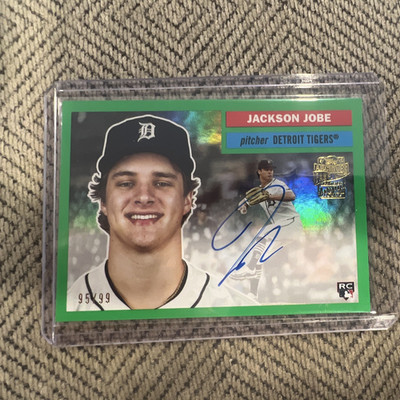 Topps 2025 Archives Jackson Jobe Tigers 1956 Fan Favorites Auto RC #56FFA-JJ /99