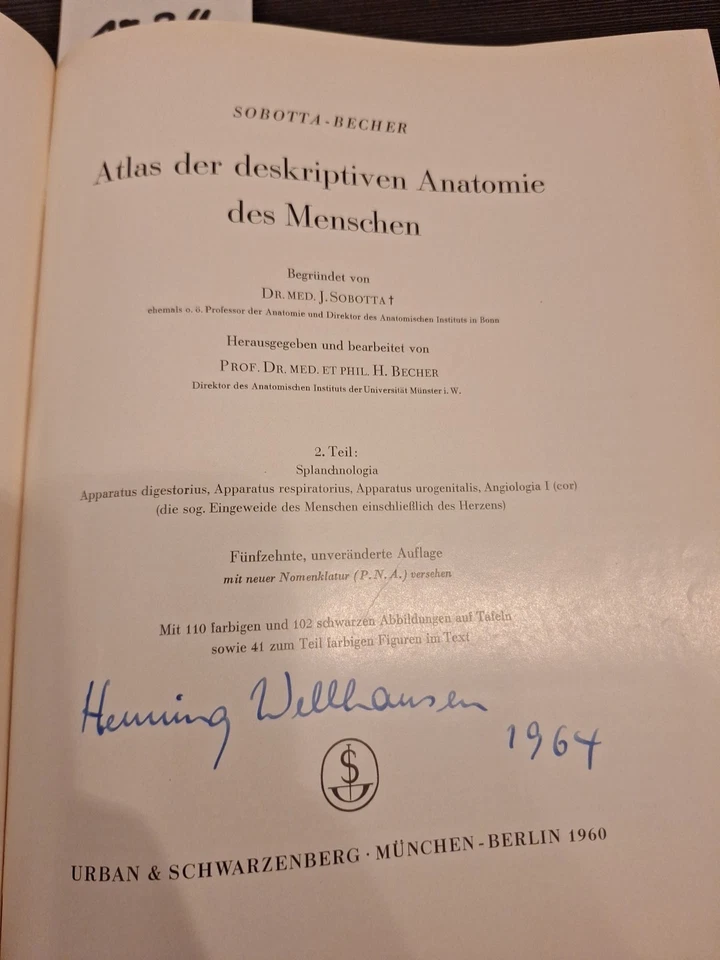 Atlas der deskriptiven Anatomie des Menschen von Sobotta Becher teil 2 - Bild 3 von 4