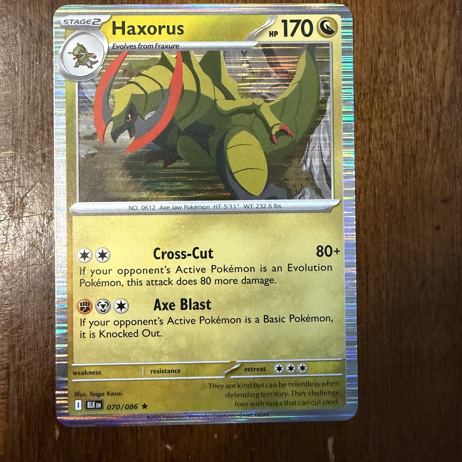Haxorus 70/86 NM Holo Rare Black Bolt Pokemon TCG