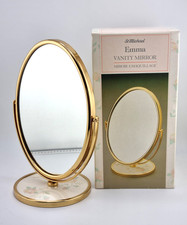 St Michael M & S Vanity Mirror Model Emma Gold Frame & Roses Swivel Box Vintage
