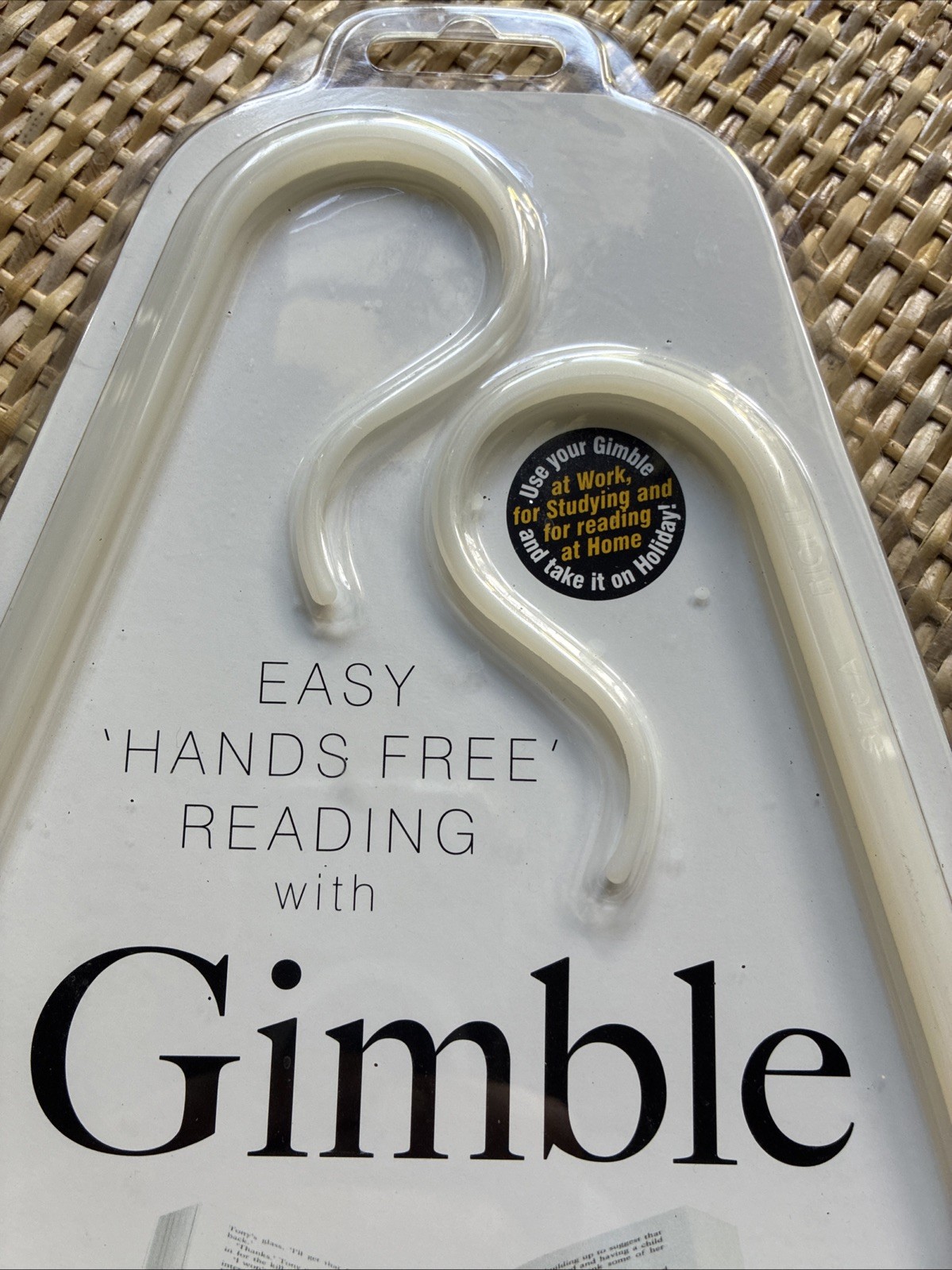 Gimble Traveler Hands Free Reading Tool.,Book Stands & Holders Clear/White Book