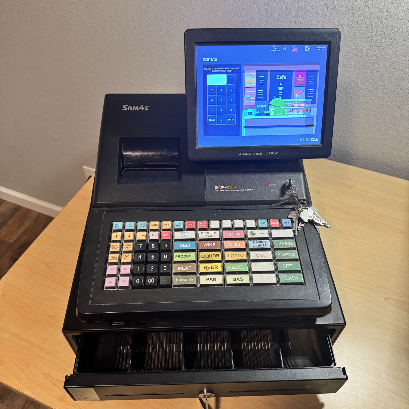 SAM4S SAP-630 POS Touch Screen Terminal w/ Cash Drawer - Used, Works Great