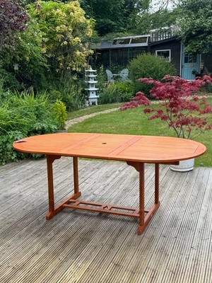 Garten Holz Outdoor Oval Esstisch Ausziehbar Akazie Massivholzmöbel