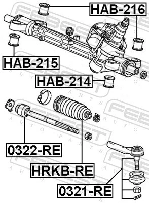 MOUNTING STEERING GEAR HAB-215 FOR ACURA HONDA K23A1 2.3L 4cyl RDXK24A1 2.4L - Image 3 of 4