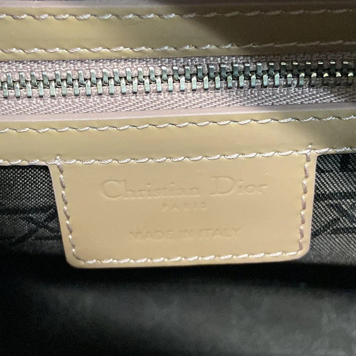 Auth DIOR/ChristianDior Lady Dior Medium Bag - Pink Beige Patent Leather Handbag