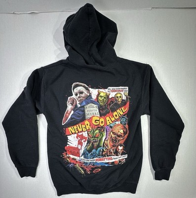 Universal Orlando Halloween Horror Nights 2022 Hoodie Zip Up Never Go Alone S