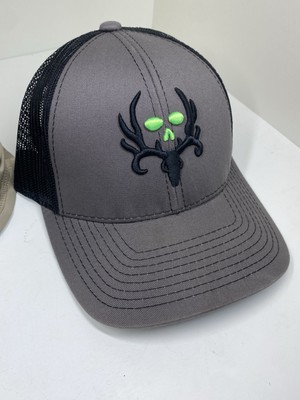 Bone Collector Grey/Black Trucker Hat/Cap Mesh & Cotton Hook  & Loop Latch OSFA
